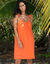 Robe bretelles tressées, gaze de coton (orange)