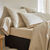 Linge de lit uni passepoil contrast&eacute; collection "Intemporelle" - flanelle 150 g/m&sup2; (beige)
