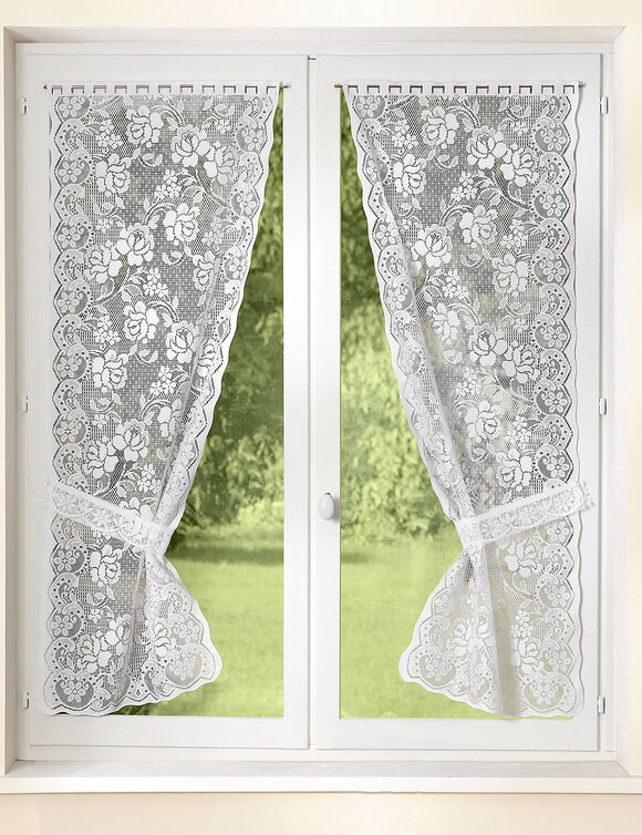 Rideau guipure - paire (blanc)