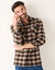 Chemise carreaux &eacute;cossais flanelle (marron / noir)