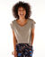 T-shirt uni détail boutonné maille jersey (kaki clair)