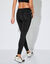 Legging taille haute avec empiècements résille (noir)