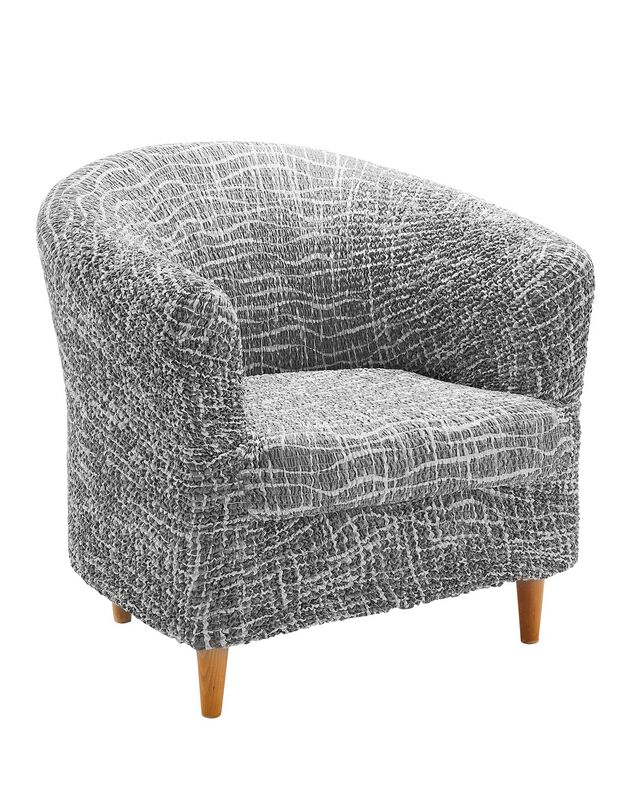 Housse microfibre bi-extensible motifs graphique spéciale fauteuil cabriolet  (gris)