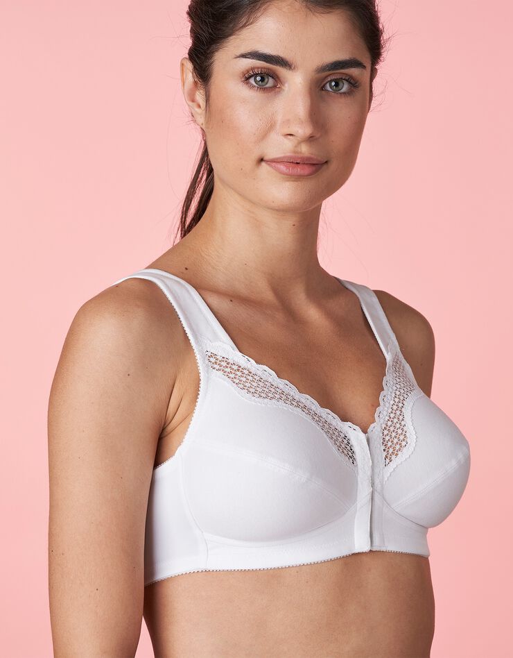 Soutien-gorge Posture Control ouverture devant - sans armatures (blanc)