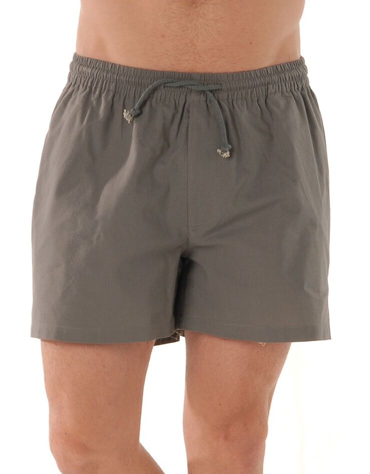 Short toile taille élastiquée (gris) Short toile taille élastiquée (gris)
