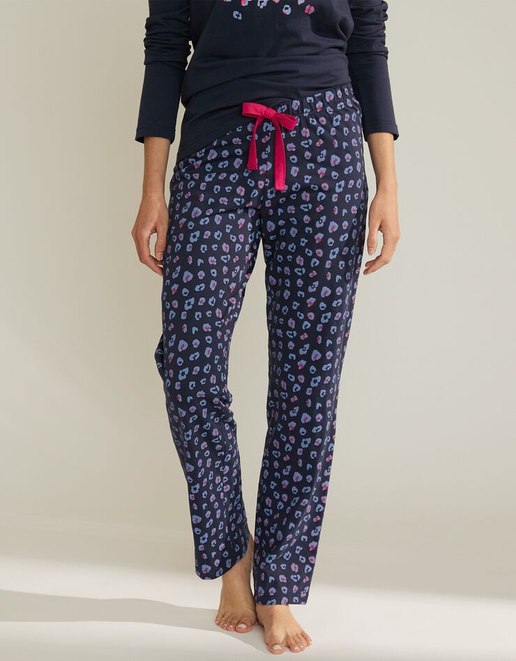Pantalon pyjama coton imprimé "Beautiful" (marine) Pantalon pyjama coton imprimé "Beautiful" (marine)