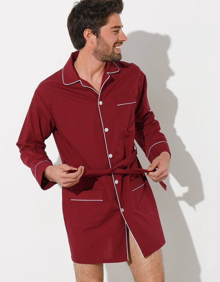 Veste de pyjama popeline boutonnée (bordeaux) Veste de pyjama popeline boutonnée (bordeaux)