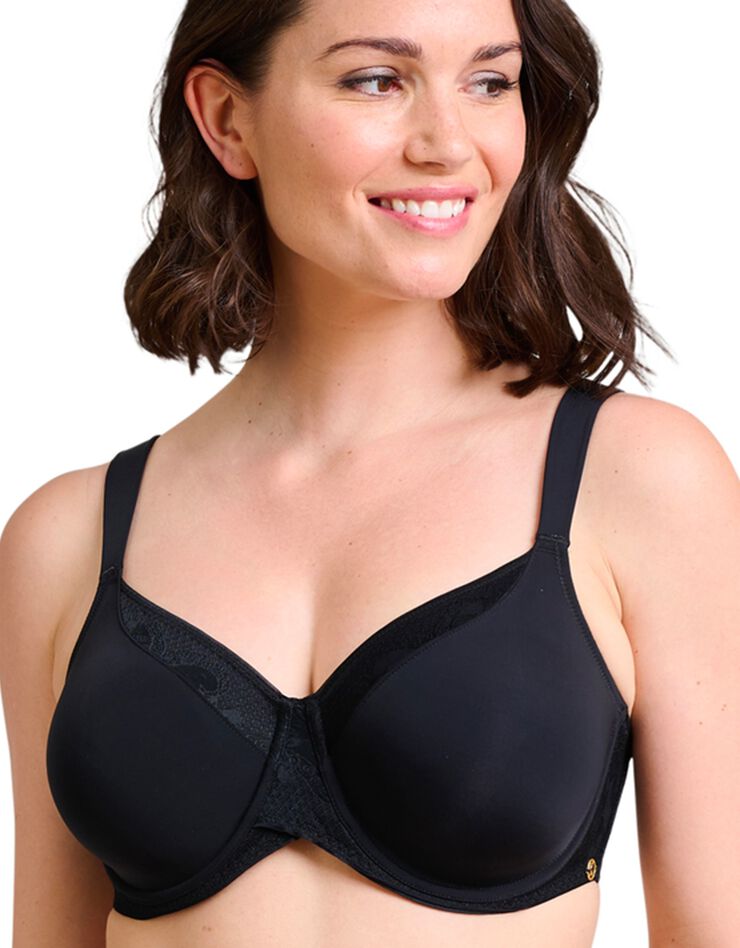 Soutien-gorge minimiseur microfibre "Perfect Shape" - avec armatures (noir)
