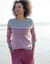 Pull col rond ray&eacute; marini&egrave;re, boutons &eacute;paule (gris chin&eacute; / rose)