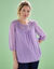 Blouse macramé unie, voile plumetis (parme)
