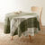Nappe carreaux coton lin tiss&eacute; teint (vert)