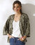 Veste kimono fluide, imprimé tie dye (kaki / écru)