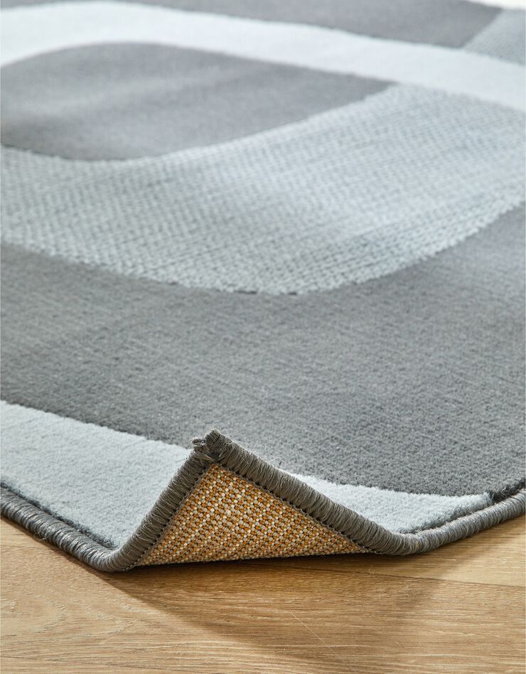 Tapis rectangulaire motif rétro (gris anthracite)