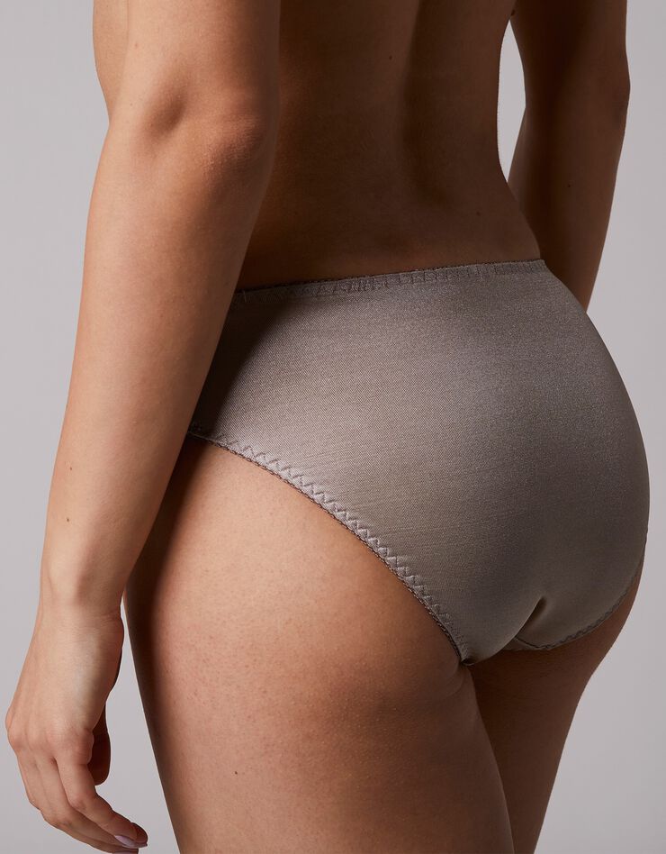 Culotte maille satinée et dentelle Salford - lot de 2 (chocolat + taupe)