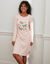 Chemise de nuit courte manches longues (rose poudré)