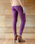 Legging bas de jambe zippé, taille élastiquée (prune foncé)