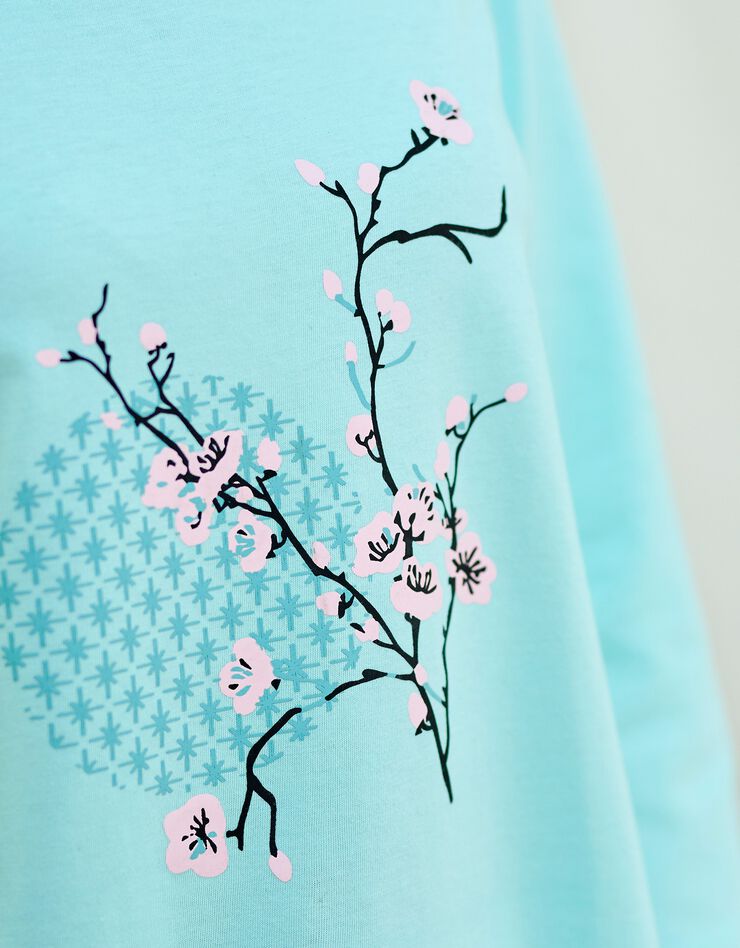 Pyjama pantacourt imprimé Kimori (lagon)