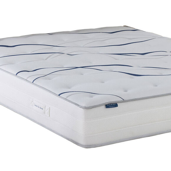 Matelas mousse hybride 3 couches qualit&eacute; h&ocirc;tellerie H23 cm (blanc)