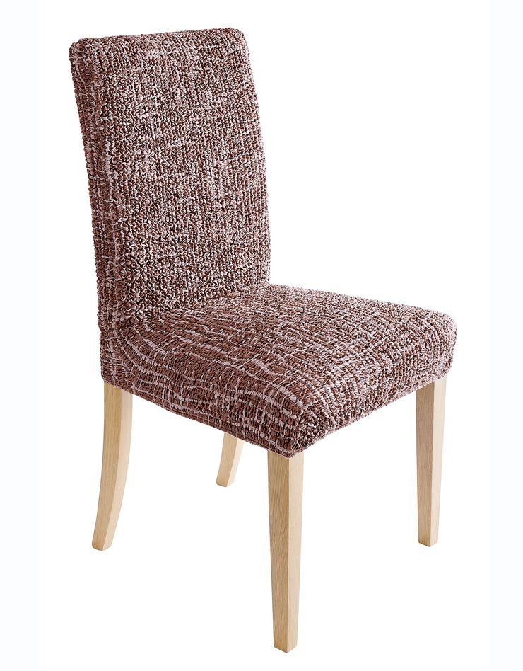 Housse microfibre bi-extensible motifs graphique spéciale chaise (chocolat)