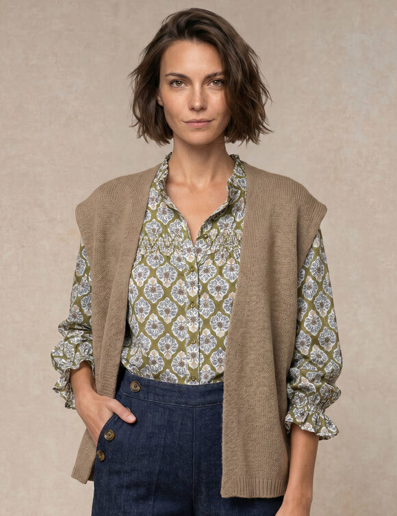 Gilet sans manches (beige)