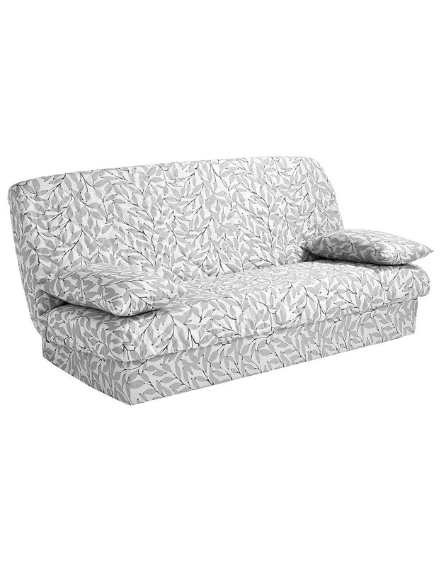 Housse clic-clac imprimé feuilles (gris)