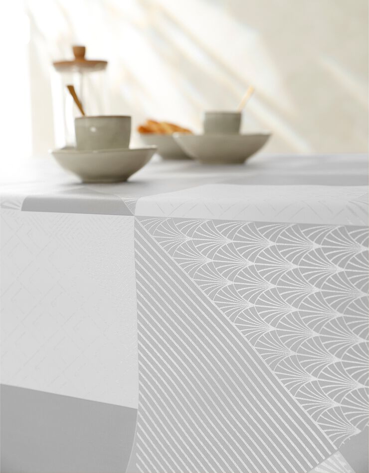 Nappe toile cirée imprimé géométrique (gris)