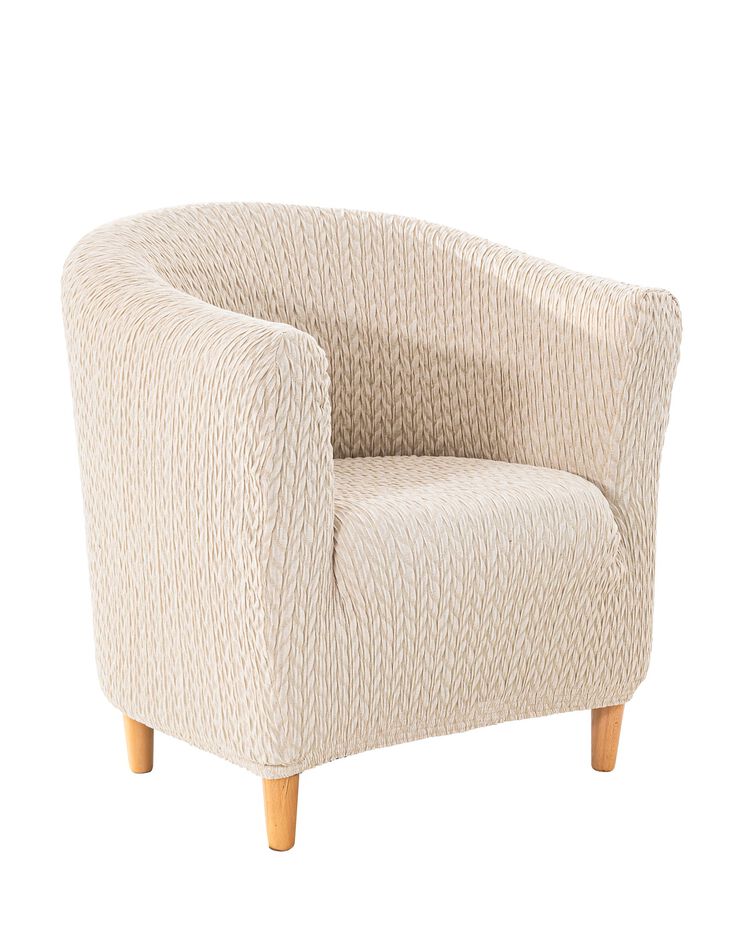 Housse jacquard extensible motif chevrons spéciale fauteuil cabriolet (écru) Housse jacquard extensible motif chevrons spéciale fauteuil cabriolet (écru)