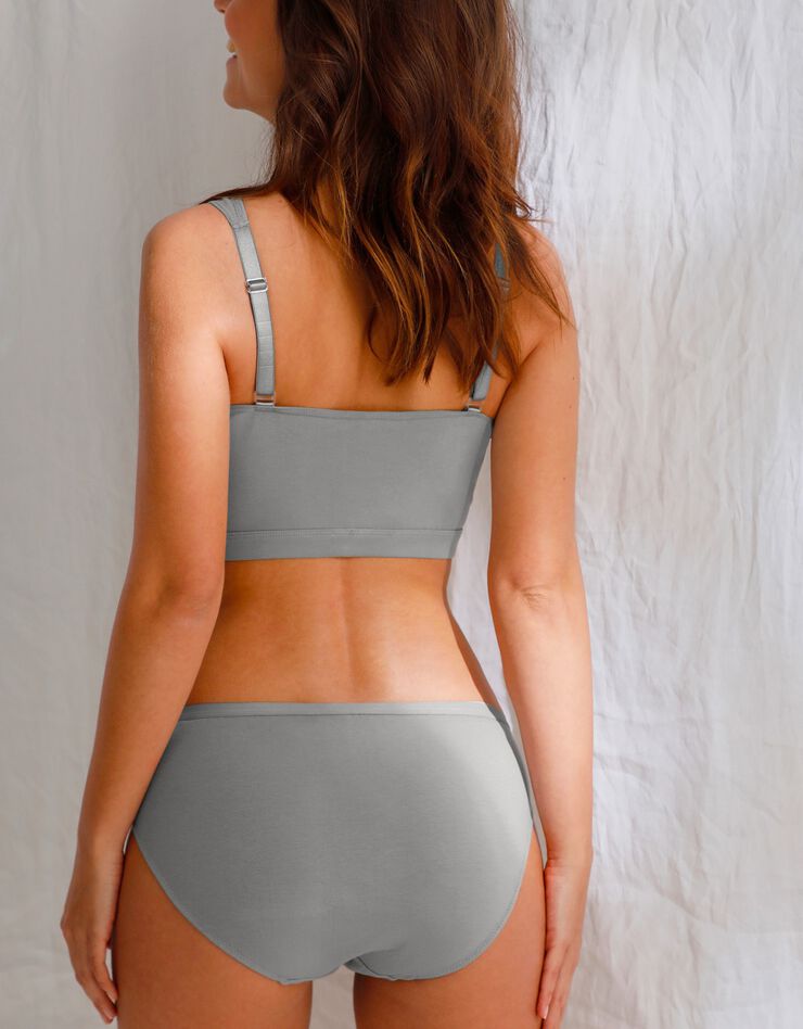 Culotte forme midi coton et dentelle - lot de 2 (gris) Culotte forme midi coton et dentelle - lot de 2 (gris)