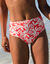 Bas de maillot de bain taille haute imprimé Linao (grenadine / écru)