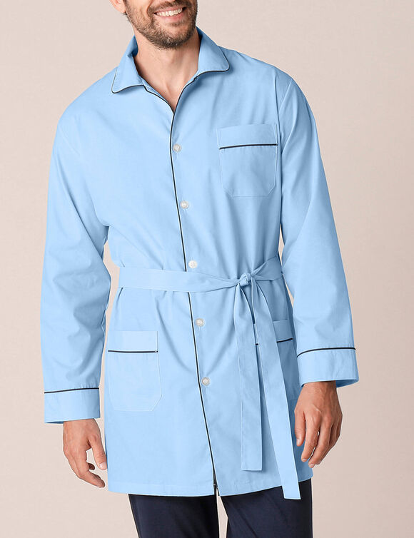 Veste de pyjama popeline boutonnée (ciel)