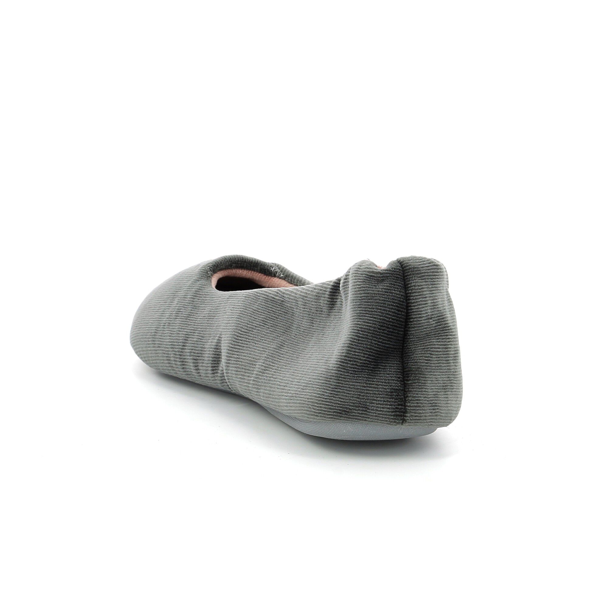 Mules forme ballerines femme en velours DIM gris rose Blancheporte