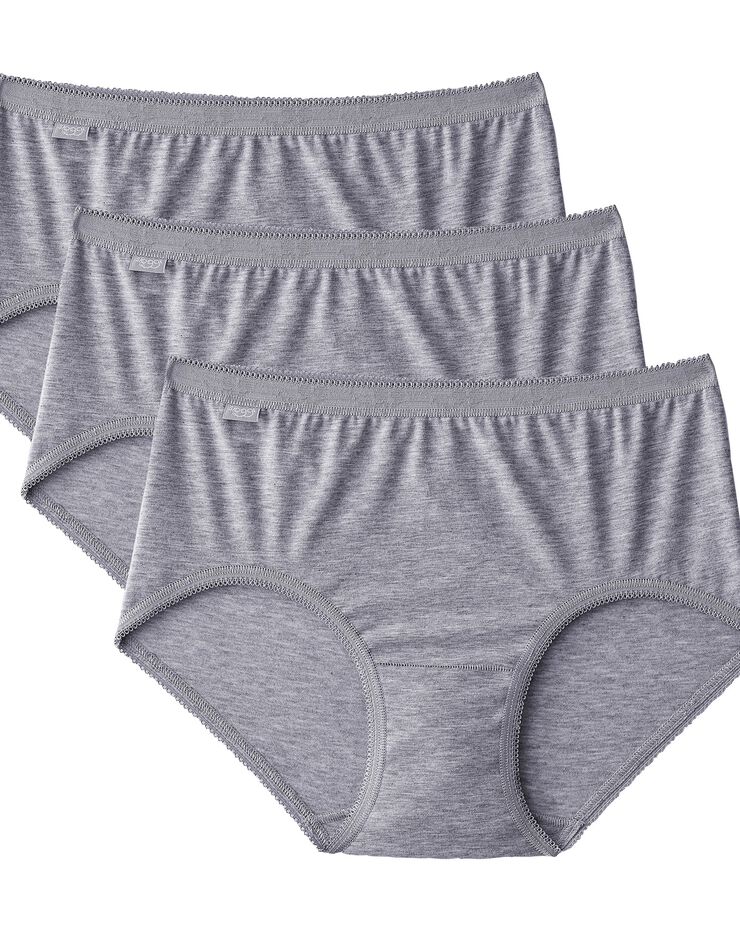 Culotte midi Basic - lot de 3 (gris chiné) Culotte midi Basic - lot de 3 (gris chiné)