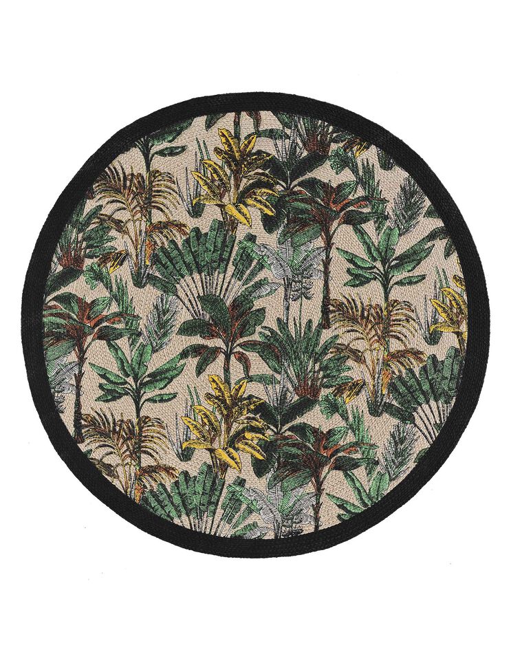 Tapis imprimé palmiers - rond (imprimé) Tapis imprimé palmiers - rond (imprimé)