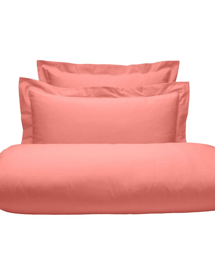 Linge de lit uni polyester-coton Colombine (corail)
