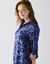 Chemise liquette imprimé bicolore, crêpe (bleu / noir)