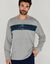 T-shirt pyjama rayure plac&eacute;e manches longues (gris chin&eacute;)