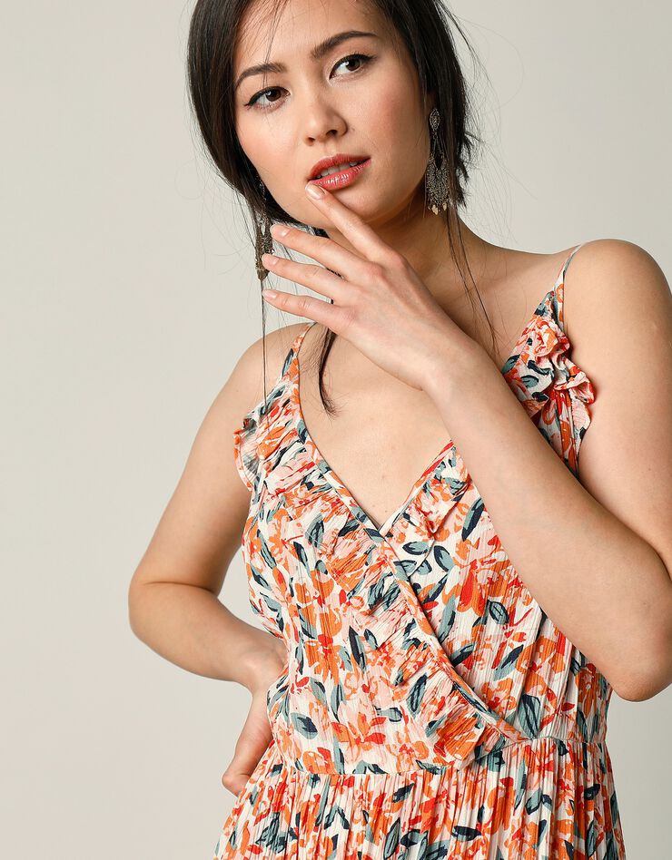 Robe longue imprimée (corail) Robe longue imprimée (corail)