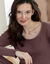 Pyjama manches longues en maille pointelle, uni (praline)