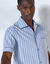 Pyjama short rayures popeline coton (bleu ciel)