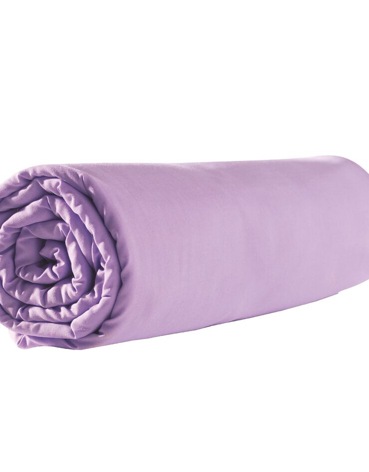 Drap-housse uni polyester - coton bonnet 32 cm (lavande)