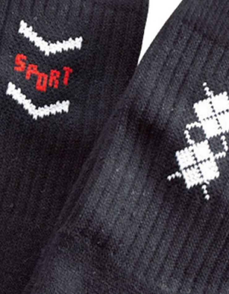 Mi-chaussettes motifs sport - lot de 10 paires (noir) Mi-chaussettes motifs sport - lot de 10 paires (noir)