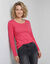 T-shirt uni manches longues en coton biologique(**) (framboise)