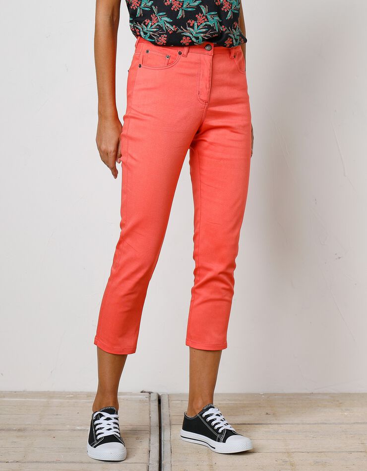 Pantacourt coupe fuselée couleur (mandarine) Pantacourt coupe fuselée couleur (mandarine)