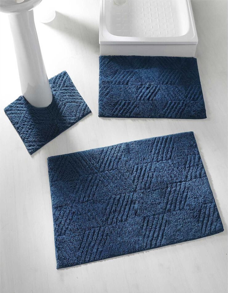 Tapis de bain Géométrique  (bleu paon)