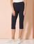 Pantalon capri taille haute (marine)