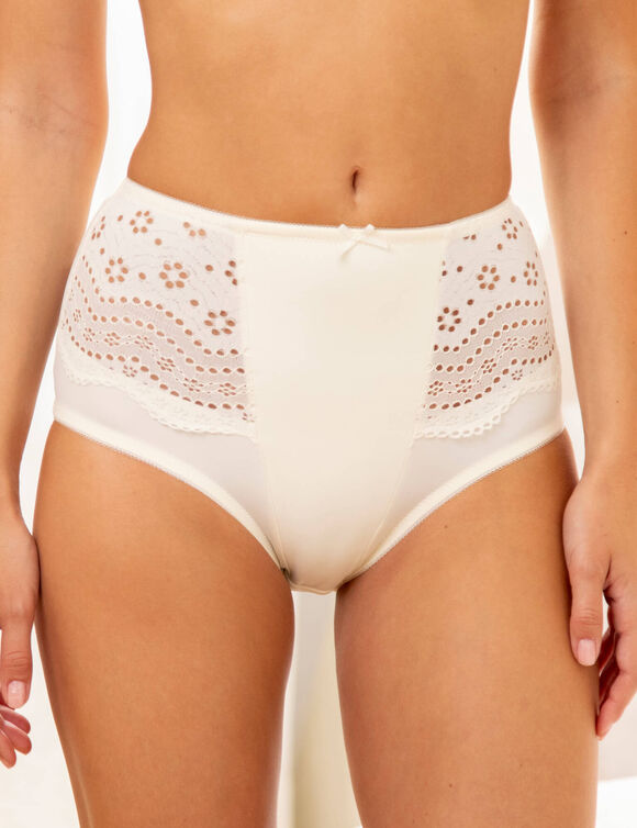 Culotte microfibre forme maxi taille haute "Osilio" - lot de 2 (ivoire)