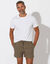 Short toile ceinture élastiquée (kaki)
