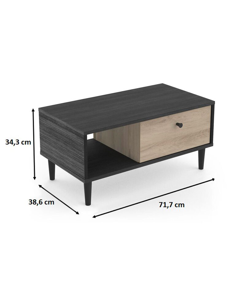 Table de chevet HAMFIELD 1 niche – 1 tiroir (noir)