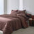 Linge de lit uni coton  (chocolat)