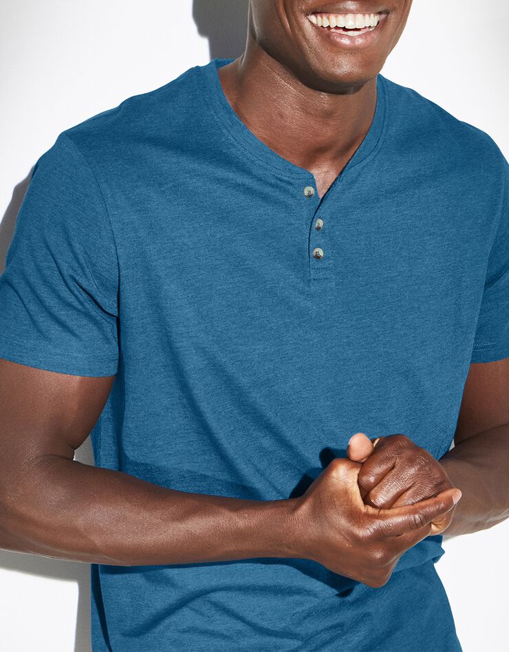 Tee-shirt col tunisien (bleu) Tee-shirt col tunisien (bleu)